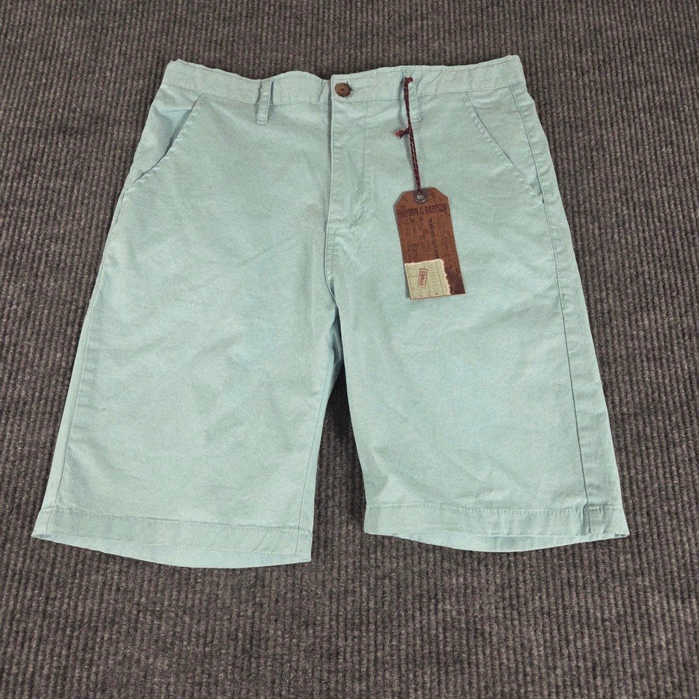 Hudson and‎ Barrow Mens Sea Foam Chino Shorts Style HB7007 Size 32